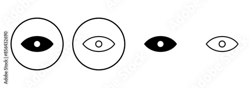 Eye icon set. Eye vector icon. Look and Vision icon.