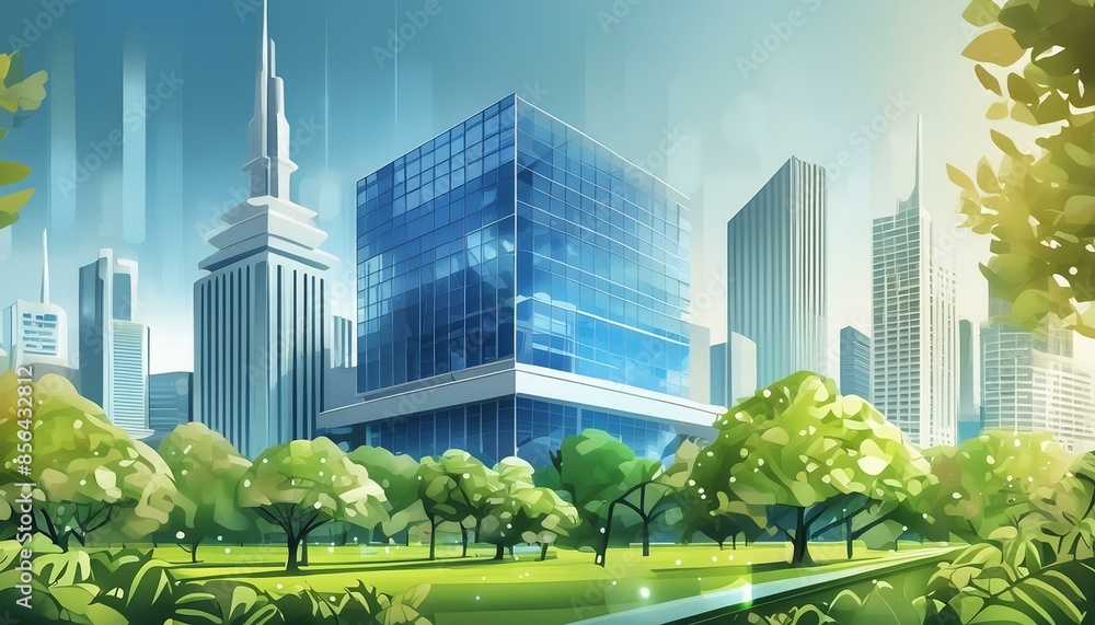 Obraz premium innovation blur architecture business illustration creativity technology, sustainability minimalism, functionality aesthetics innovation blur architecture business