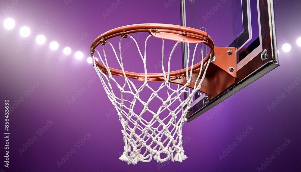 Basketball hoop on purple background Basketball hoop on purple background