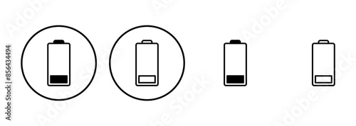 Battery icon set. battery charge level. battery charging icon
