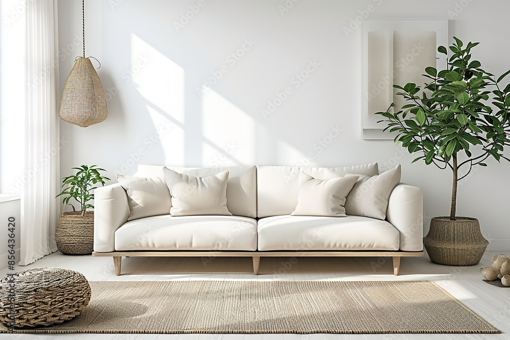 Modern home interior with white walls, sofa in modern living room design. Modern home interior with white walls, sofa in modern living room design.