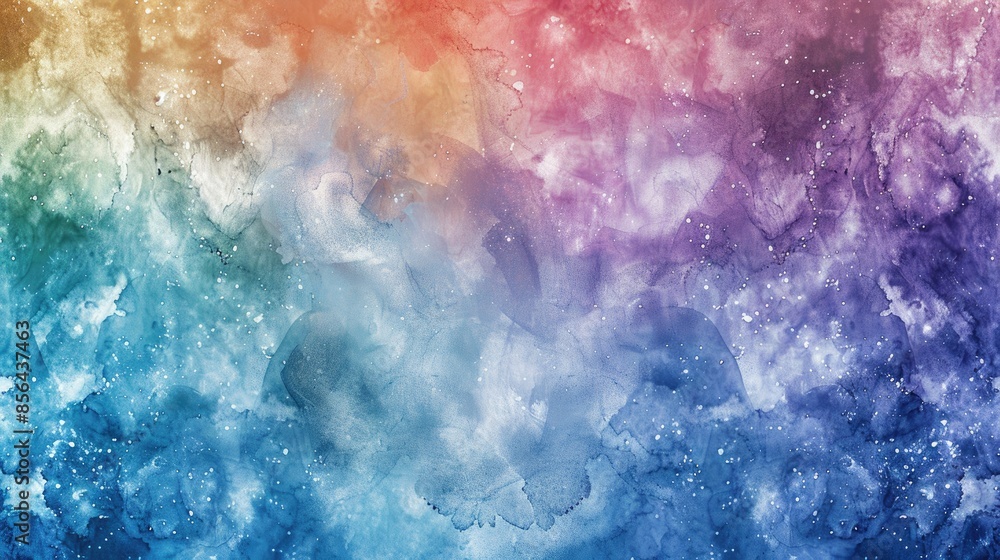 Fototapeta premium Watercolor Artwork Artistic Wallpaper With Frosty Color Palette and Fantasy Tie Dye Effect