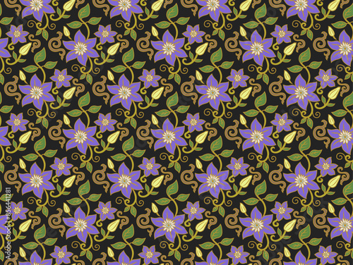 アジア調パターン37（紫x黒）