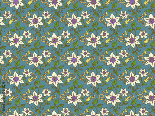 アジア調パターン37（白x青）