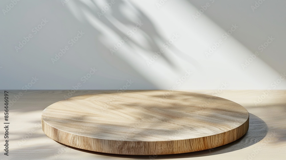 wood table top counter on interior in clean and bright with shadow background, for product montage wood table top counter on interior in clean and bright with shadow background, for product montage