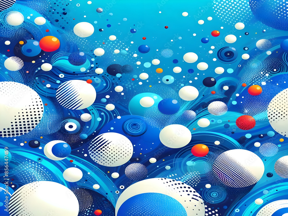 Fototapeta premium Abstract background with blue and white dots