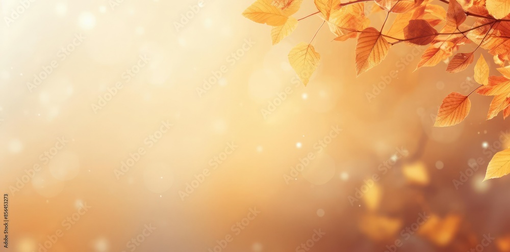autumn background wallpaper featuring a variety of leaves, including green, brown, orange, and yellow, with a blurry tree in the foreground