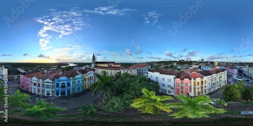360 aerial photo taken with drone of park in Centro Histórico João Pessoa 