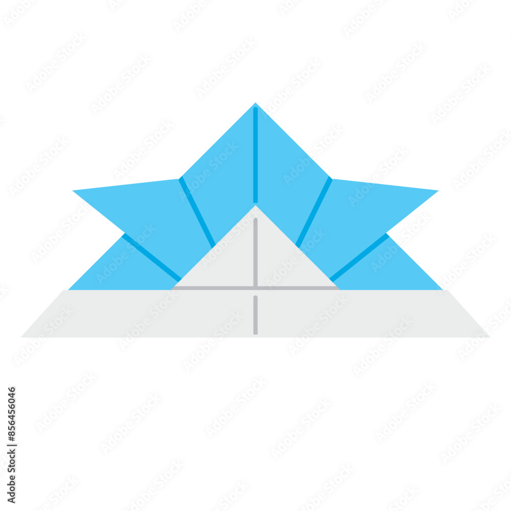 折り紙の兜のイラスト カラー 線なし Stock Vector | Adobe Stock