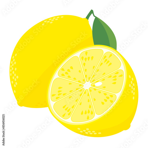 レモンのイラスト カラー 線なし