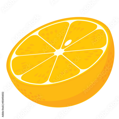 半分に切ったオレンジのイラスト カラー 線なし