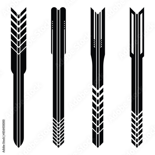 Set of racing geometry striped car wrap decal