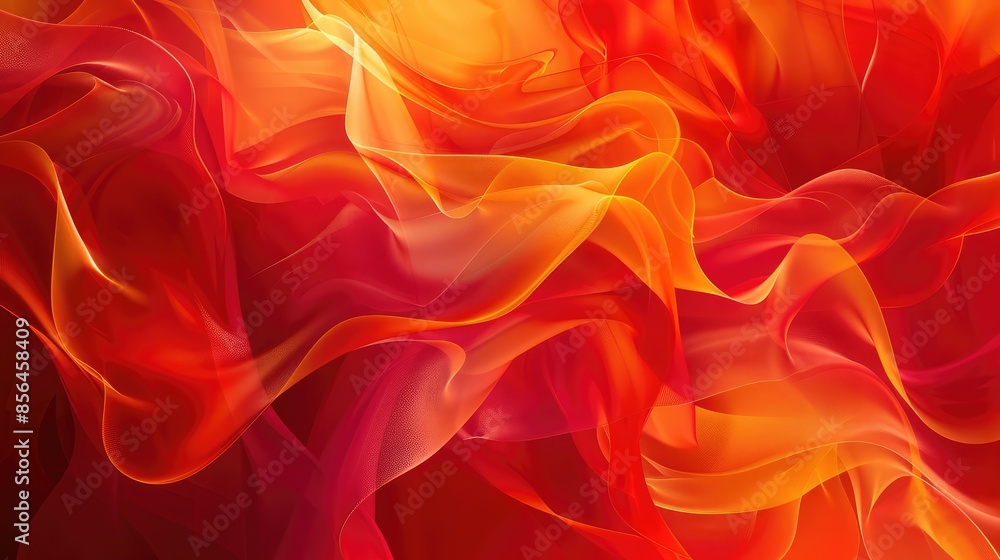 Obraz premium Fiery red and orange abstract shapes, mimicking flames, for a warm and inviting wall mural.