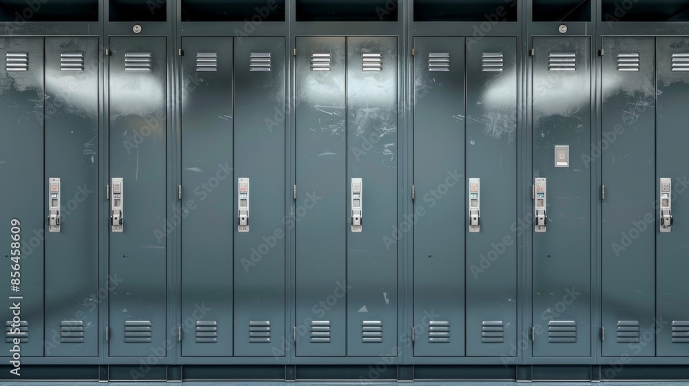 Row of School Lockers, Generative AI Row of School Lockers, Generative AI