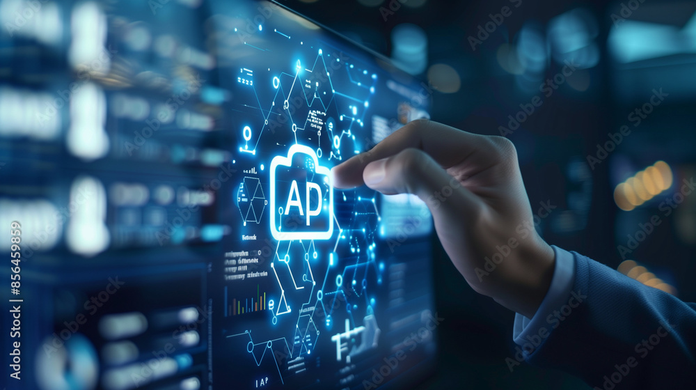 API: Businessman touching the API icon and global technological Networking. Integration, Connectivity, Innovation. API: Businessman touching the API icon and global technological Networking. Integration, Connectivity, Innovation.