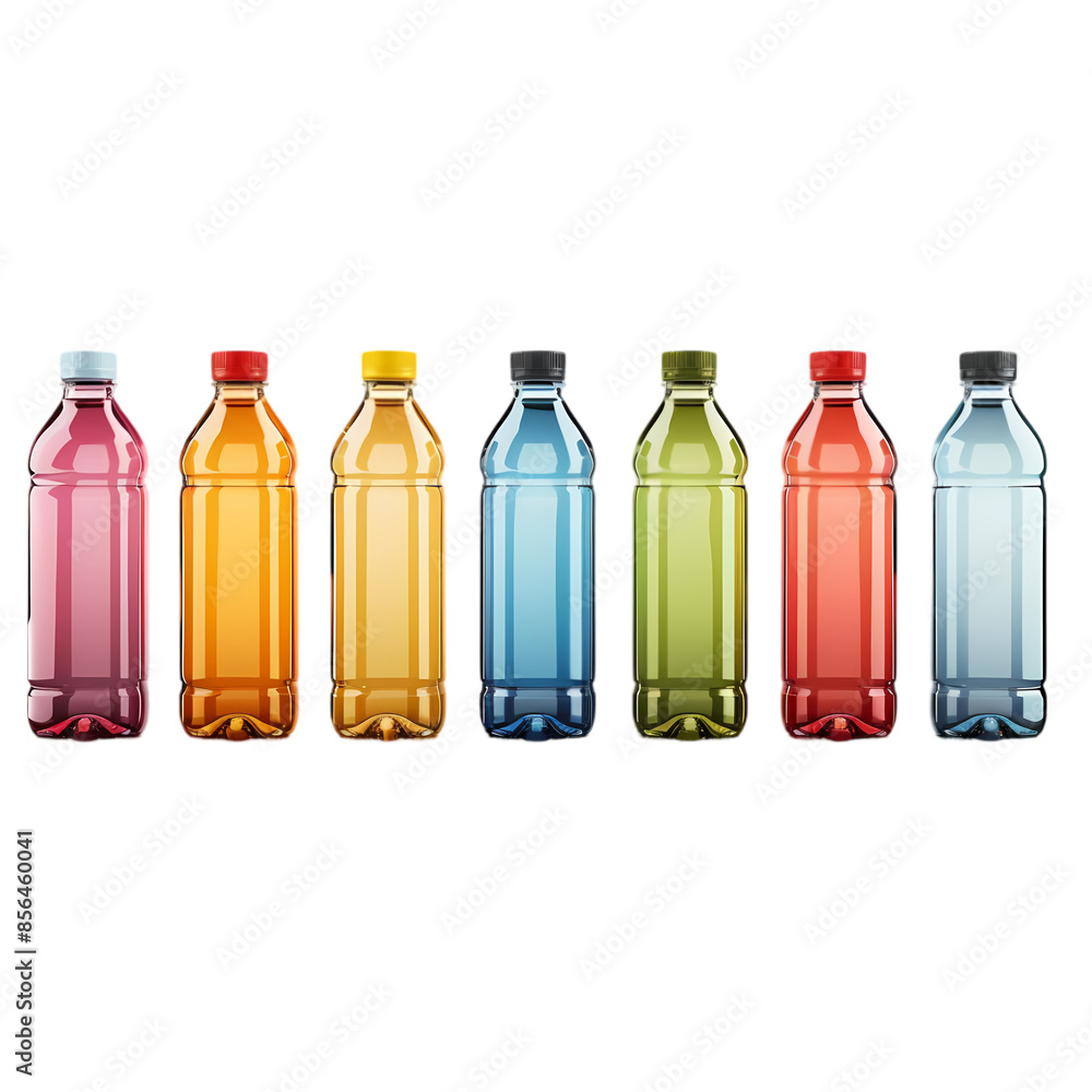 Colorful Plastic Bottles Mockup Colorful Plastic Bottles Mockup