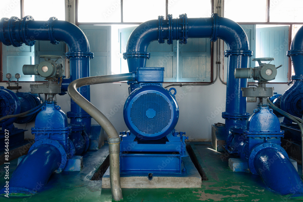 Electric motors drive water pumps, distribute water, and produce water in water treatment plants. Electric motors drive water pumps, distribute water, and produce water in water treatment plants.