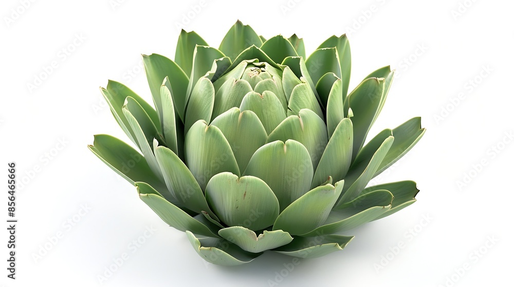 Fototapeta premium fresh artichoke on white background 3 : Generative AI