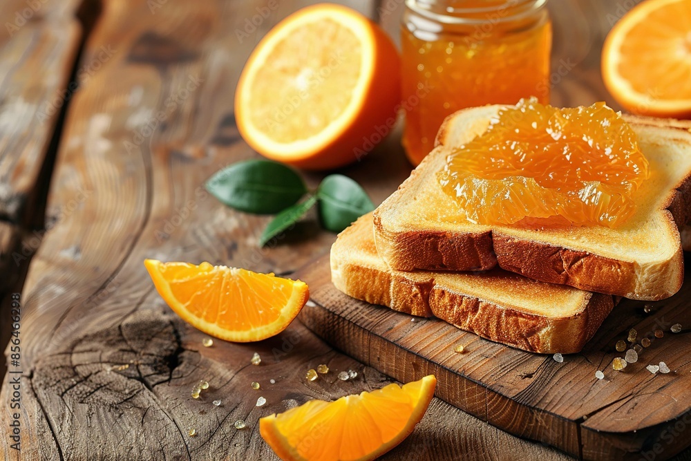 Adding orange marmalade to toast Adding orange marmalade to toast