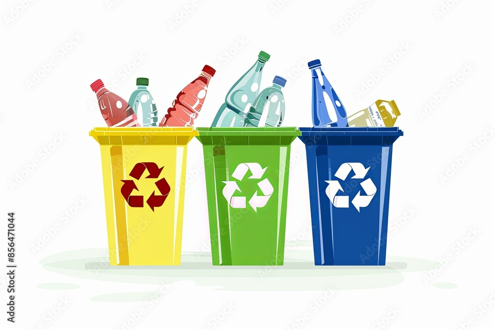 Conceptual Recycle Flat Illustration created with Generative AI Conceptual Recycle Flat Illustration created with Generative AI