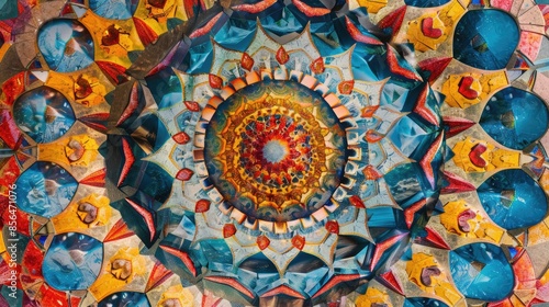 Wallpaper Mural Colorful reflections mandala in geometric mirror abstract pattern Torontodigital.ca