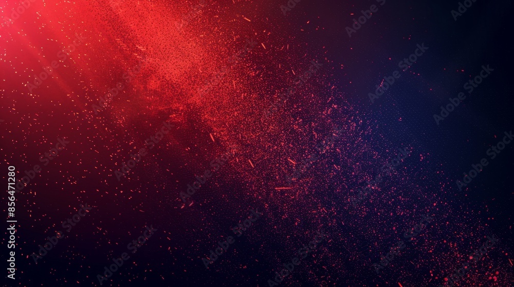 Naklejka premium Abstract Red and Blue Particle Background, Generative AI