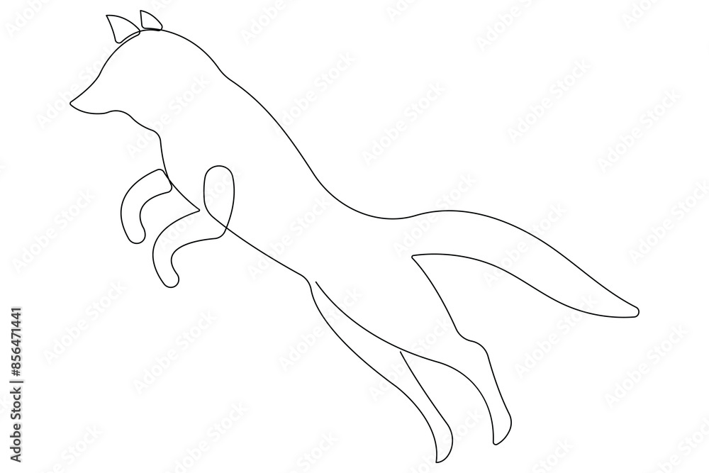 Fox continuous one line drawing vector illustration Fox continuous one line drawing vector illustration