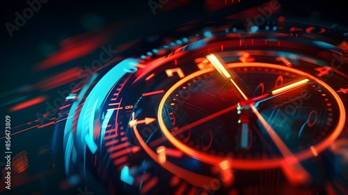 Wallpaper Mural Futuristic Technological Time Display in Abstract Digital Background Torontodigital.ca