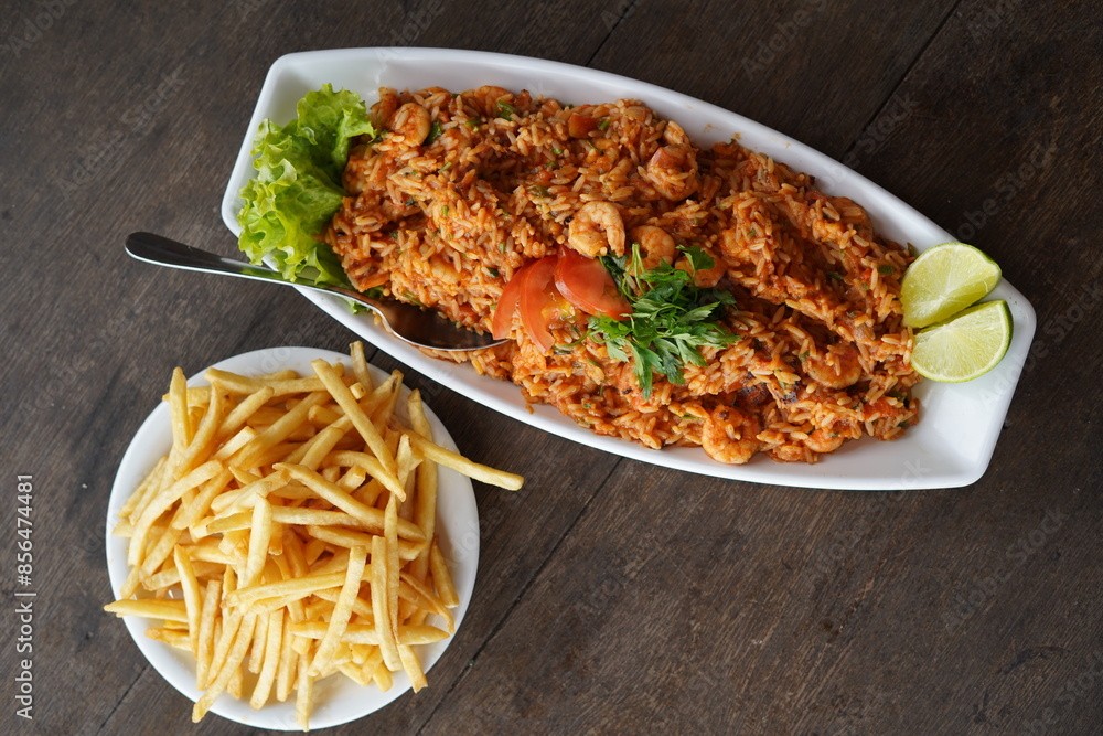 Arroz de Camarão com Fritas Arroz de Camarão com Fritas