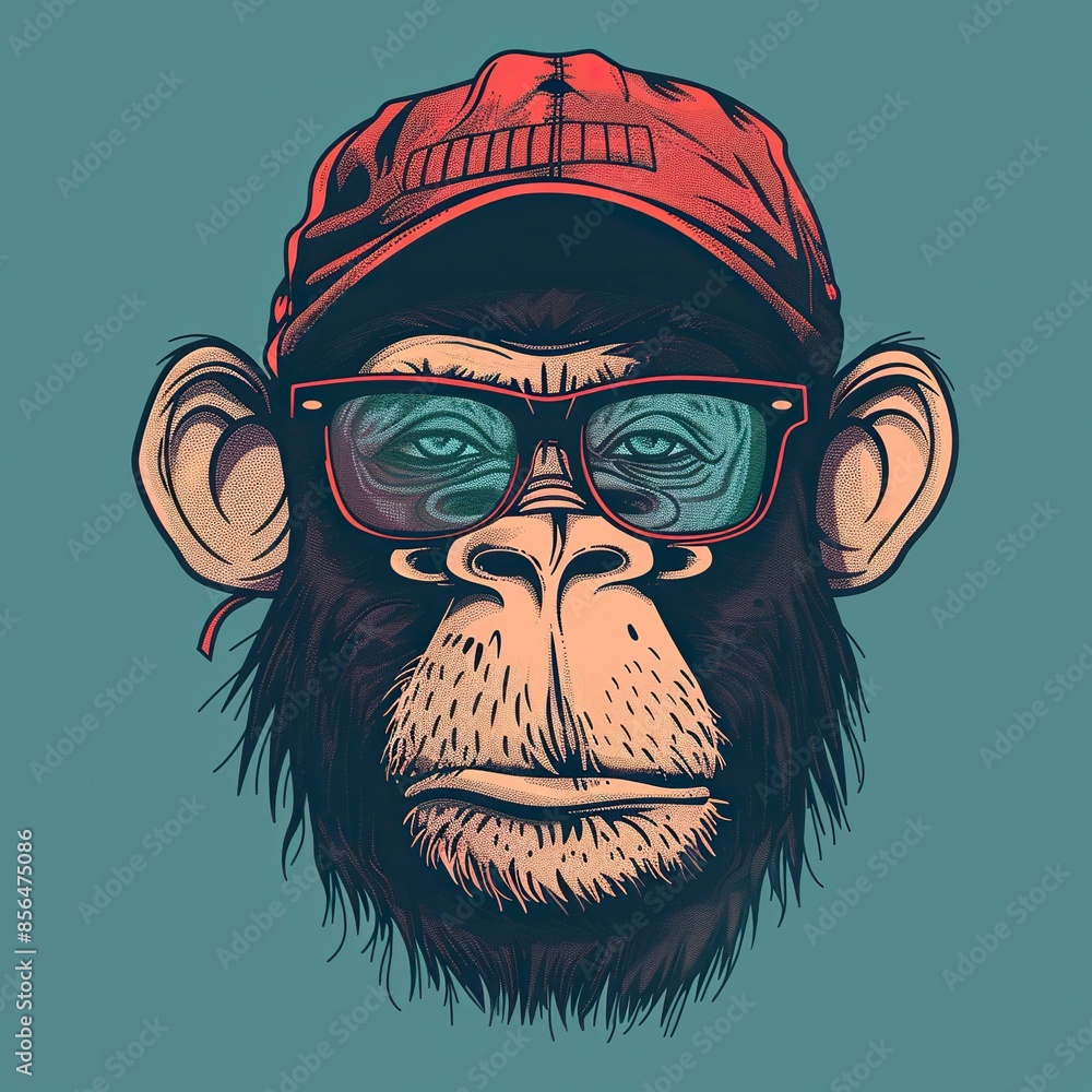 Monkey in sunglasses and a cap Monkey in sunglasses and a cap