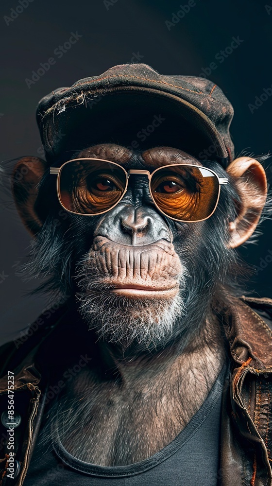 Monkey in sunglasses and a cap Monkey in sunglasses and a cap