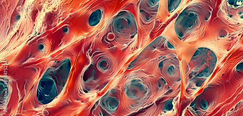 A microscopic image of skeletal muscle cells