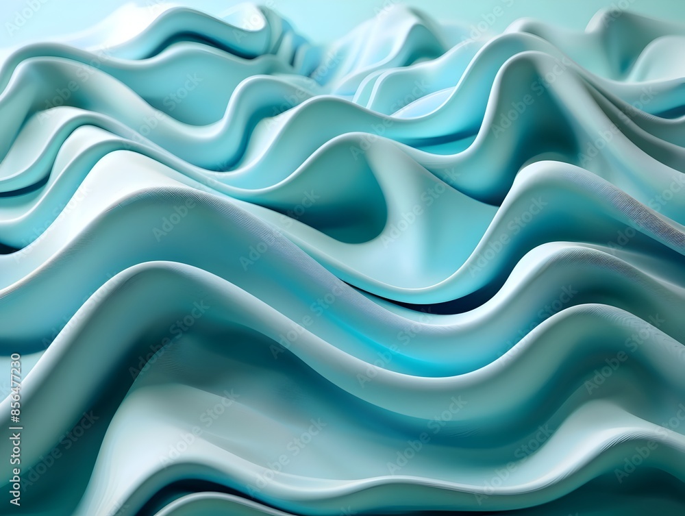 Fluid and Graceful Undulating Waves in Turquoise and Aqua Tones Fluid and Graceful Undulating Waves in Turquoise and Aqua Tones
