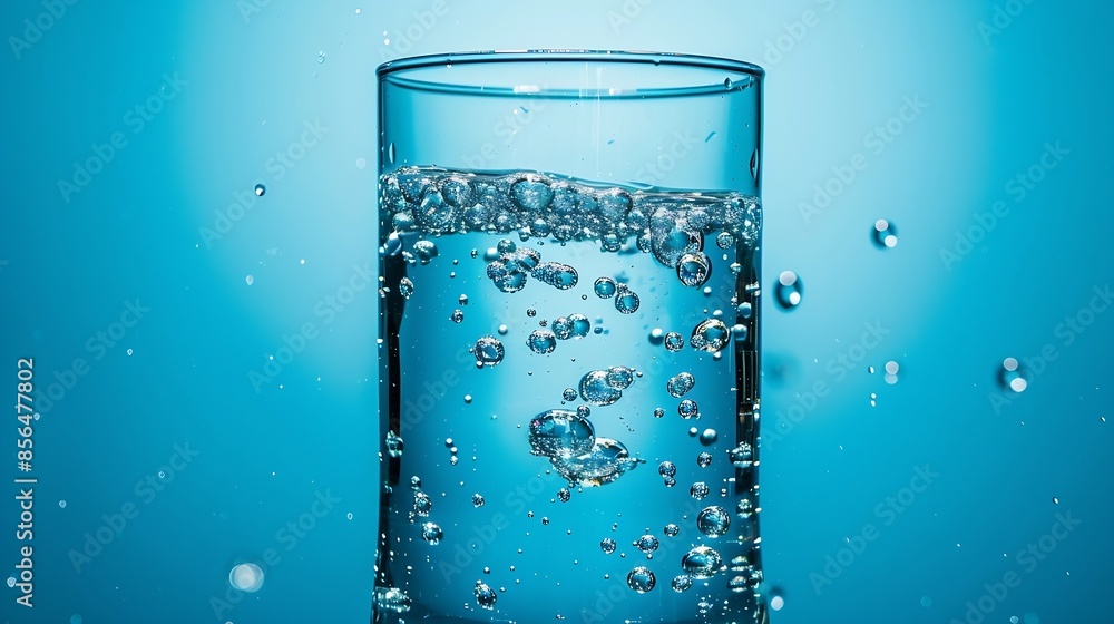transparent glass with water and bubbles : Generative AI transparent glass with water and bubbles : Generative AI
