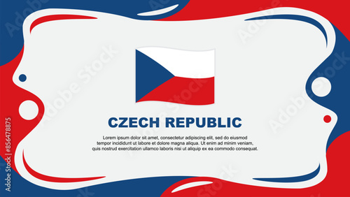 Czech Republic Flag Abstract Background Flat Design Template. Czech Republic Independence Day Banner Wallpaper Vector Illustration. Czech Republic Flag