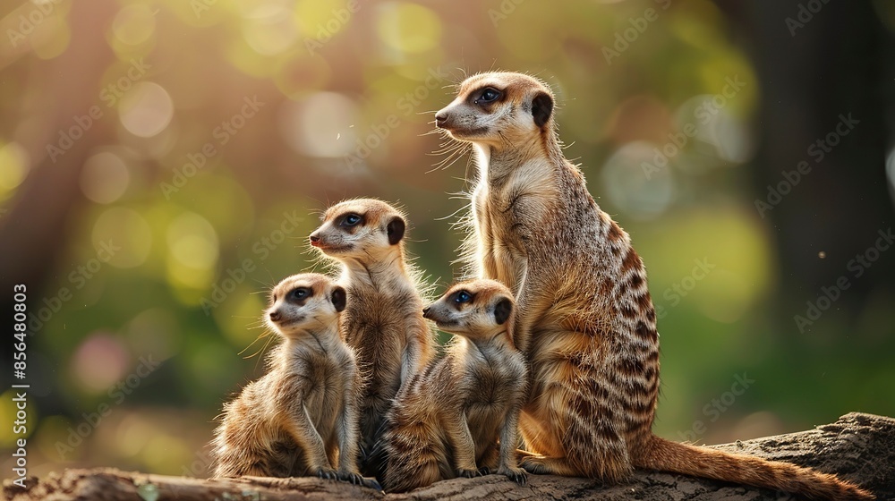 Fototapeta premium suricate family, merkat, suricato