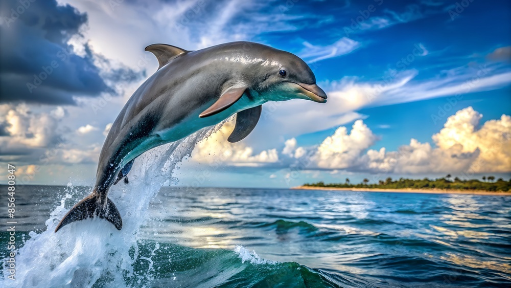 Dolphin Leaping Through the Waves Dolphin Leaping Through the Waves