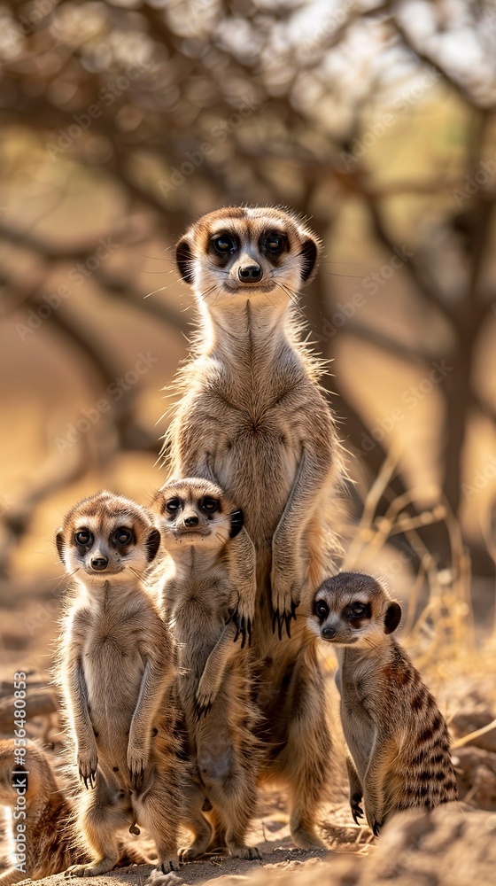 Fototapeta premium suricate family, merkat, suricato