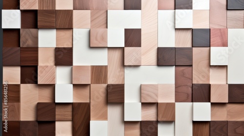 Obraz na płótnie Close-up, wood marquetry wallpaper, abstract pattern background w salonie