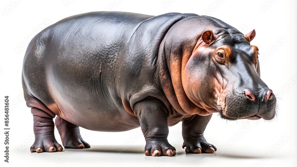 Portrait of a Hippopotamus in Profile Portrait of a Hippopotamus in Profile