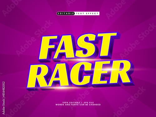 fast racer editable text effect in speed and race text style