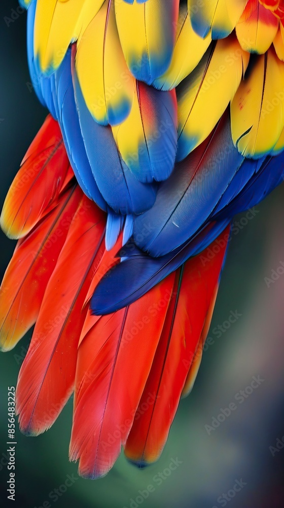 Fototapeta premium macaw feathers, Plumas de guacamayo 