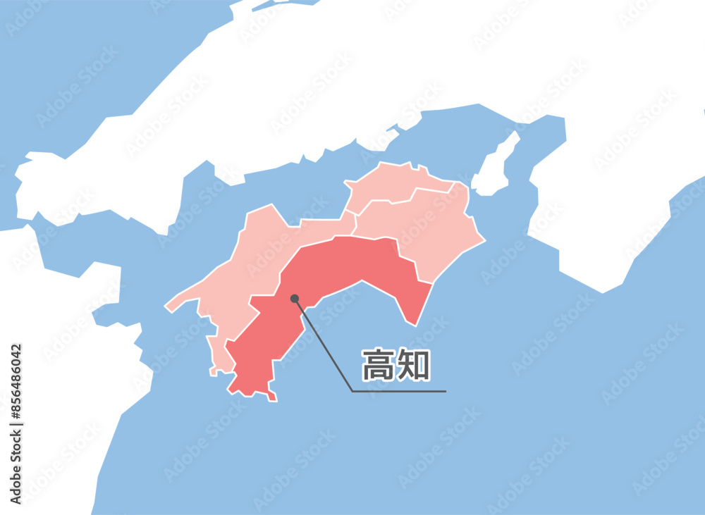 Obraz premium 高知 高知県 地図