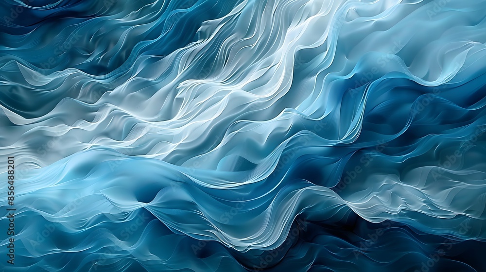 Obraz premium Dynamic Blue Waves: Clear Dark and Light Tones