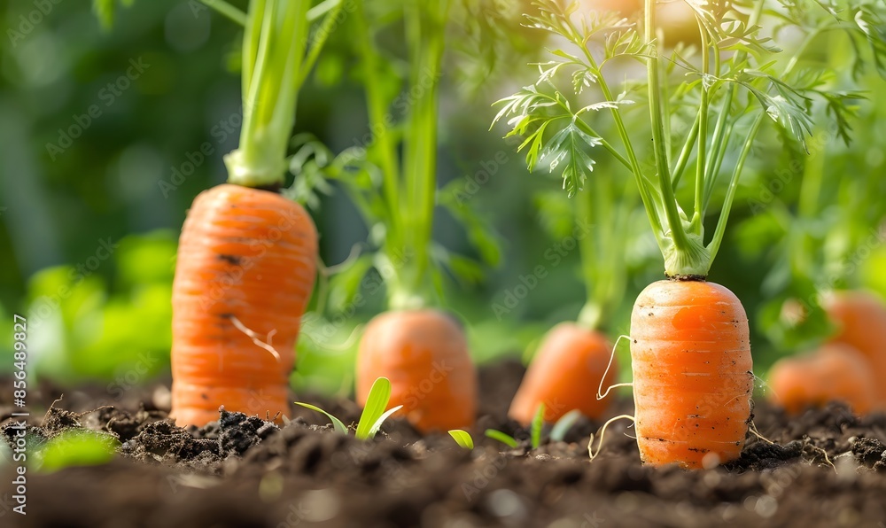 Close-up of carrots in the garden, Generative AI Close-up of carrots in the garden, Generative AI