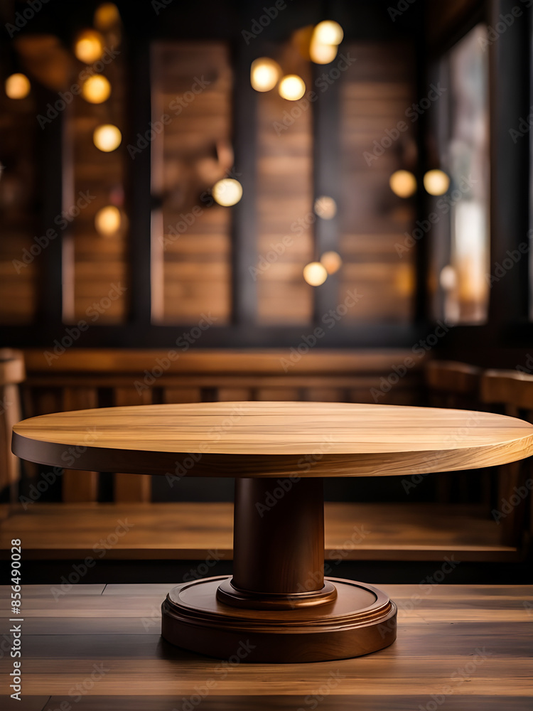 photo wooden podium table and blurred background indoor restaurant blur background dark photo wooden podium table and blurred background indoor restaurant blur background dark
