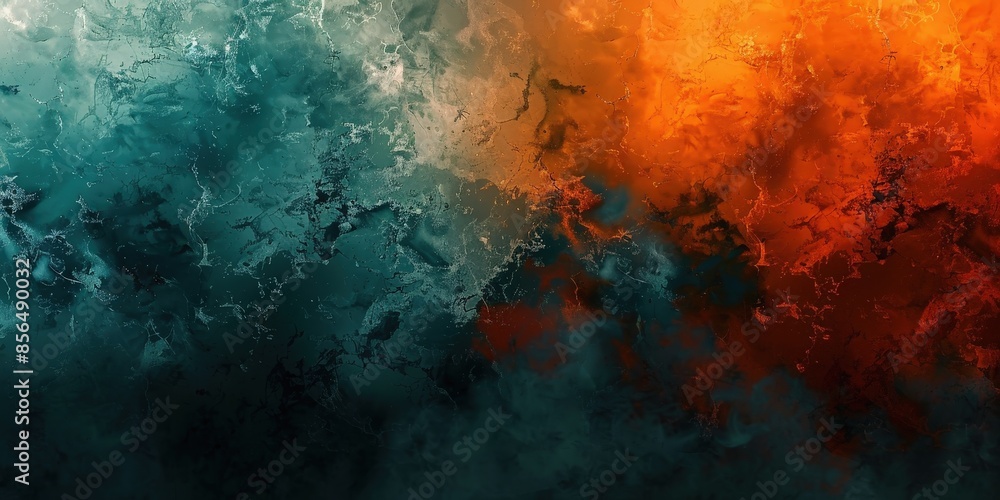 Fototapeta premium Abstract Digital Artwork with Blue and Orange Hues