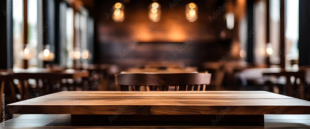 photo wooden podium table and blurred background indoor restaurant blur background dark photo wooden podium table and blurred background indoor restaurant blur background dark
