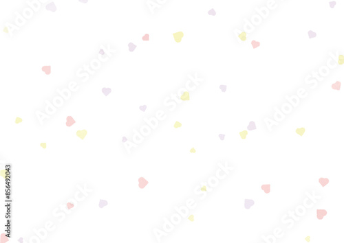 カラフルなハートの水彩風イラスト