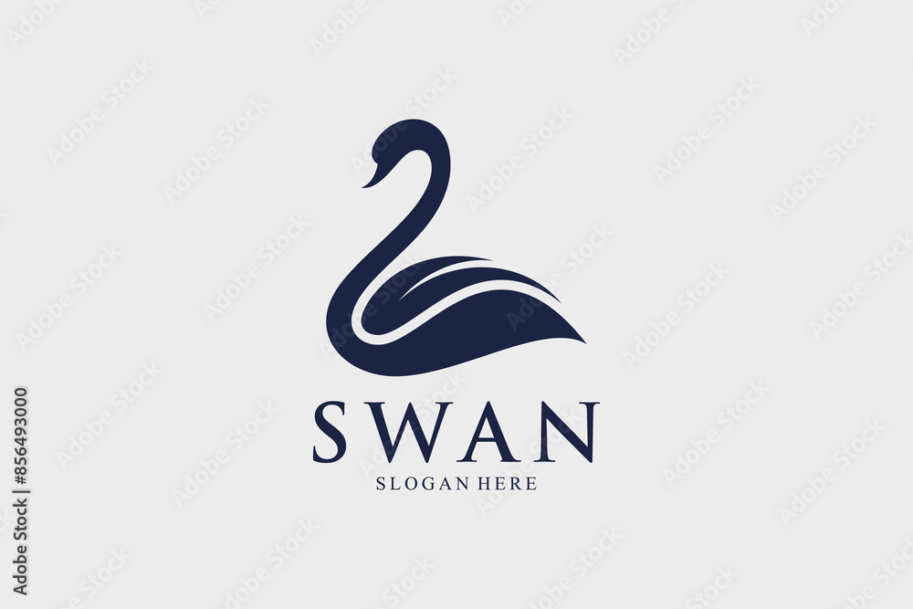 Swan logo design vector illustration abstract with creative idea Swan logo design vector illustration abstract with creative idea